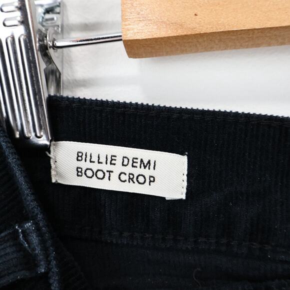 J.Crew Billie Demi Boot Crop Patch Pocket Corduroy Black Pant Size 28 - Picture 6 of 7